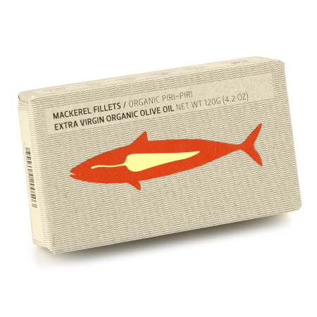 Filety z makreli portugalskiej z piri-piri w oliwie BIO w puszce 120 g Maria Organic