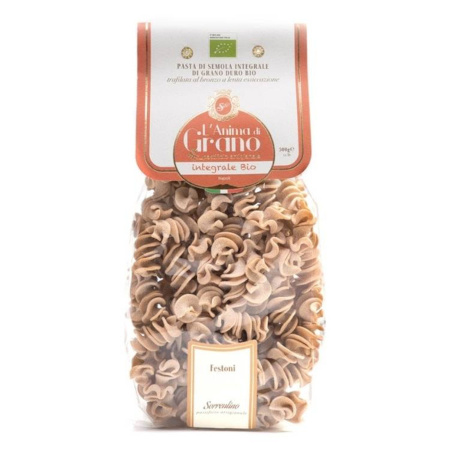 MAKARON FESTONI INTEGRALI ŚWIDERKI PEŁNOZIARNISTY BIO 500g L'Anima di Grano Pastificio Sorrentino