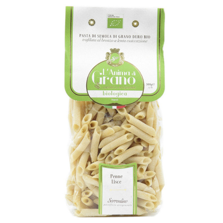 MAKARON PENNE LISCE PIÓRA BIO 500G L'Anima di Grano Pastificio Sorrentino