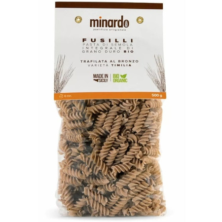 MAKARON FUSILLI INTEGRALI pełnoziarnisty BIO 500g Minardo