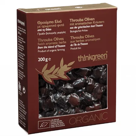 Greckie oliwki Throuba w ziołach BIO 200 g thinkgreen