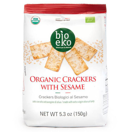 CRACKERS AL SESAMO włoskie krakersy z sezamem Bioeko 150g BIO