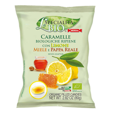 Cukierki z nadzieniem cytryna, miód, mleczko pszczele Serra 80g BIO