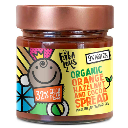 Krem czekoladowo-orzechowy pomarańczowy BIO 200 g (bezglutenowy, wegański) — FABALOUS ORANGE