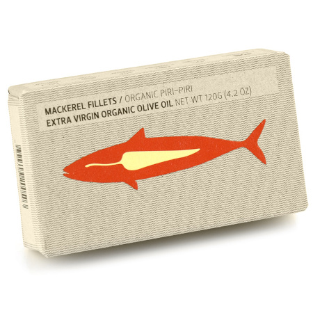 Filety z makreli portugalskiej z piri-piri w oliwie BIO w puszce 120 g Maria Organic