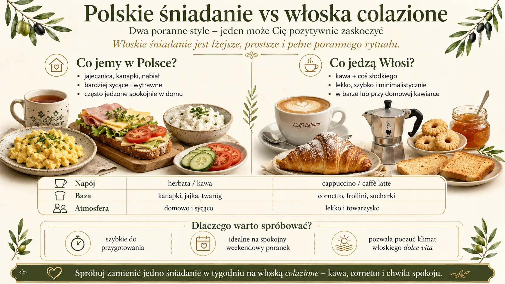 Polskie śniadanie vs włoska colazione