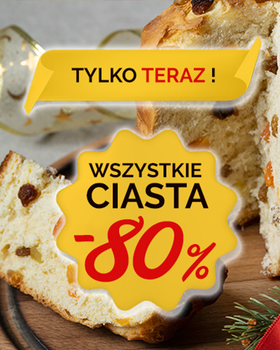 Mega wyprzedaż! Wszystkie ciasta - 80%