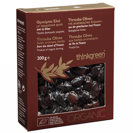 Greckie oliwki Throuba w ziołach BIO 200 g thinkgreen