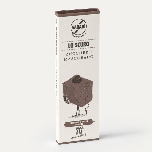Czekolada Modica 70% LO SCURO ZUCCHERO cukier Mascobado BIO 50g Sabadi