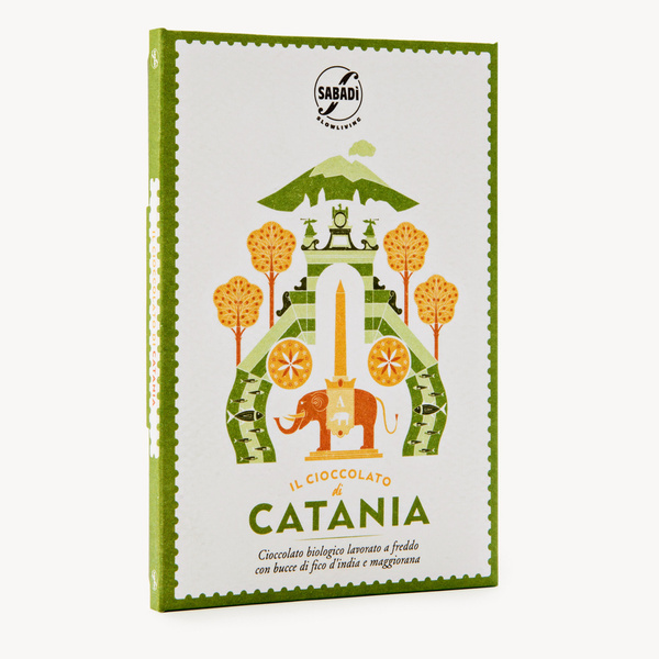 Czekolada włoska CATANIA 60% opuncja i majeranek BIO 50g Sabadi
