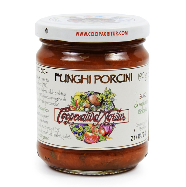 GOTOWY SOS POMIDOROWY Z BOROWIKAMI SUGO FUNGHI PORCINI BIO 190g Agritur