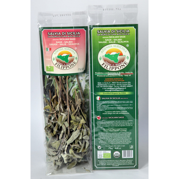 SALVIA DI SICILIA BIO SZAŁWIA GAŁĄZKA BIO 25G Filippone