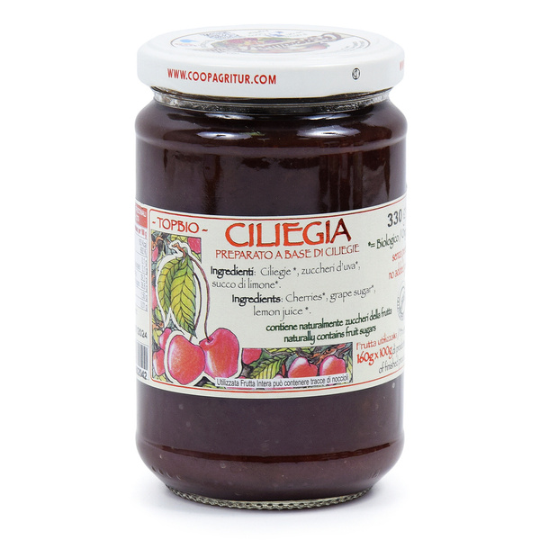 TOP BIO CILIEGIA KONFITURA WIŚNIA 330g BEZ CUKRU Agritur